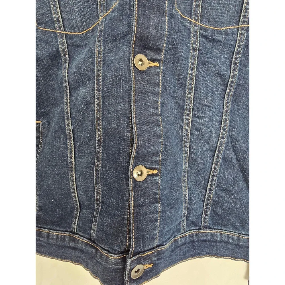 Children's Place Stretch Denim Jacket XL TG Adams‎ Wash Girls Blue Button Front